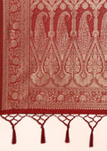 Maroon Traditional Woven Tussar Saree - Taashi