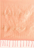 Pastel Peach Traditional Temple Pattern Tussar Saree - Taashi