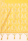 Yellow Stylised Ikat Pattern Tussar Saree - Taashi