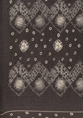 Grey Batik Printed Art Tussar Matka Silk Saree - Taashi