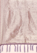Mauve Floral Woven Tussar Saree - Taashi