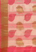 Pink Betel Leaf Woven Tussar Saree - Taashi