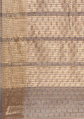 Grey Traditional Zari Butta Woven Tussar Saree - Taashi