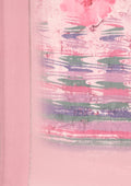 Pastel Pink Watercolor Floral Printed Georgette Saree - Taashi