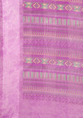 Purple A/O Floral Printed Plaids Woven Line Saree - Taashi