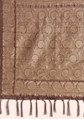 Mocha Mousse Floral Butta Pattern Tussar Saree - Taashi