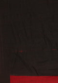 Red And Black Temple Border Printed Tussar Saree - Taashi