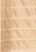 Cream Traditional Zari Butta Woven Tussar Saree - Taashi