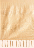 Cream Traditional Temple Pattern Tussar Saree - Taashi