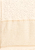 Cream Fancy Embroidery Tussar Saree - Taashi