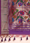 Purple Paithani Pattern Tussar Saree - Taashi