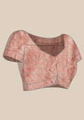 Dusty Pink Jaal Woven Tussar Saree - Taashi