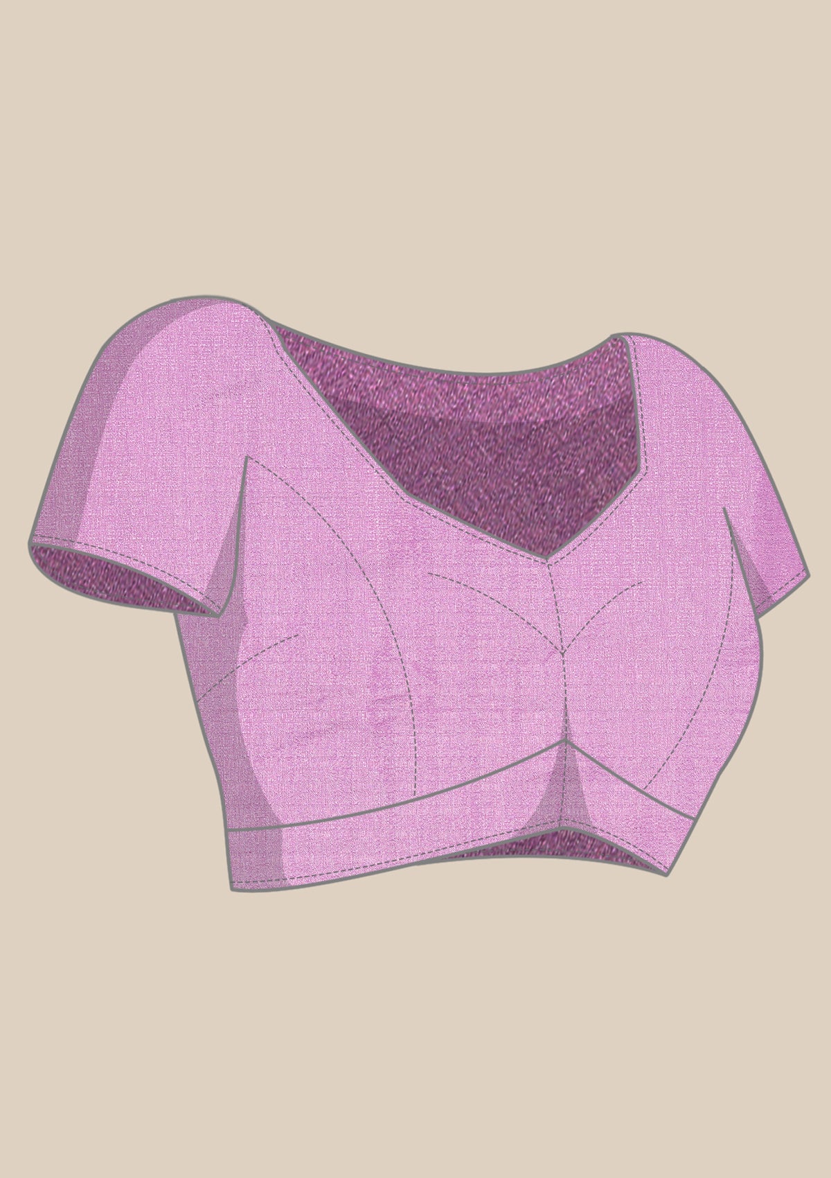 Cream Contrast Zigzag Printed Art Tussar Matka Silk Saree - Taashi