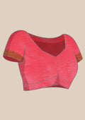 Pink Betel Leaf Woven Tussar Saree - Taashi