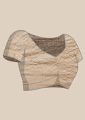 Beige Jaal Woven Tussar Saree - Taashi