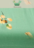 Green Floral Digital Printed Satin Saree - Taashi