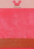 Pink Betel Leaf Woven Tussar Saree - Taashi