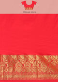 Rust Orange Paisley Butta Pattern Woven Kanjivaram Silk Saree - Taashi