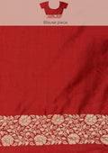 Maroon Butta Woven Tussar Saree - Taashi