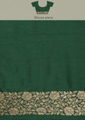 Dark Green Butta Woven Tussar Saree - Taashi