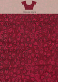 Dusty Magenta Geometric Printed Tussar Saree - Taashi