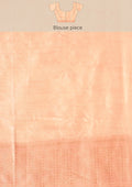 Pastel Peach Traditional Temple Pattern Tussar Saree - Taashi