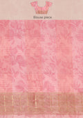 Pastel Pink Watercolor Floral Printed Tussar Saree - Taashi