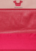 Pink Jacquard Pattern Placement Tussar Saree - Taashi