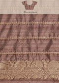 Mocha Mousse Floral Butta Pattern Tussar Saree - Taashi