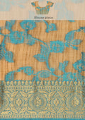 Blue Floral Woven Tussar Saree - Taashi