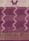 Purple Abstract Printed Tussar Saree - Taashi