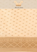 Cream Traditional Zari Butta Woven Tussar Saree - Taashi