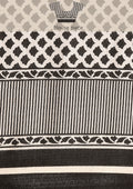 White X Black Printed Art Tussar Matka Silk Saree - Taashi