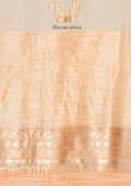 Peach Floral Woven Tussar Saree - Taashi