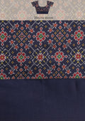 Navy Blue Ikat Pattern And Tradition Pattern Woven Tussar Saree - Taashi