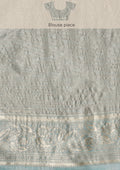 Powder Blue Jaal Woven Tussar Saree - Taashi