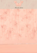 Pastel Peach Watercolor Floral Printed Georgette Saree - Taashi