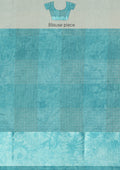 Sky Blue A/O Floral Printed Plaids Woven Line Saree - Taashi