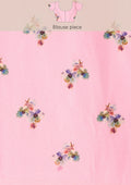 Pink Watercolor Floral Digital Printed Satin Saree - Taashi