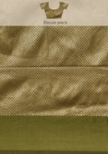 Olive Green Jacquard Pattern Placement Tussar Saree - Taashi