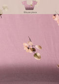 Mauve Floral Digital Printed Satin Saree - Taashi