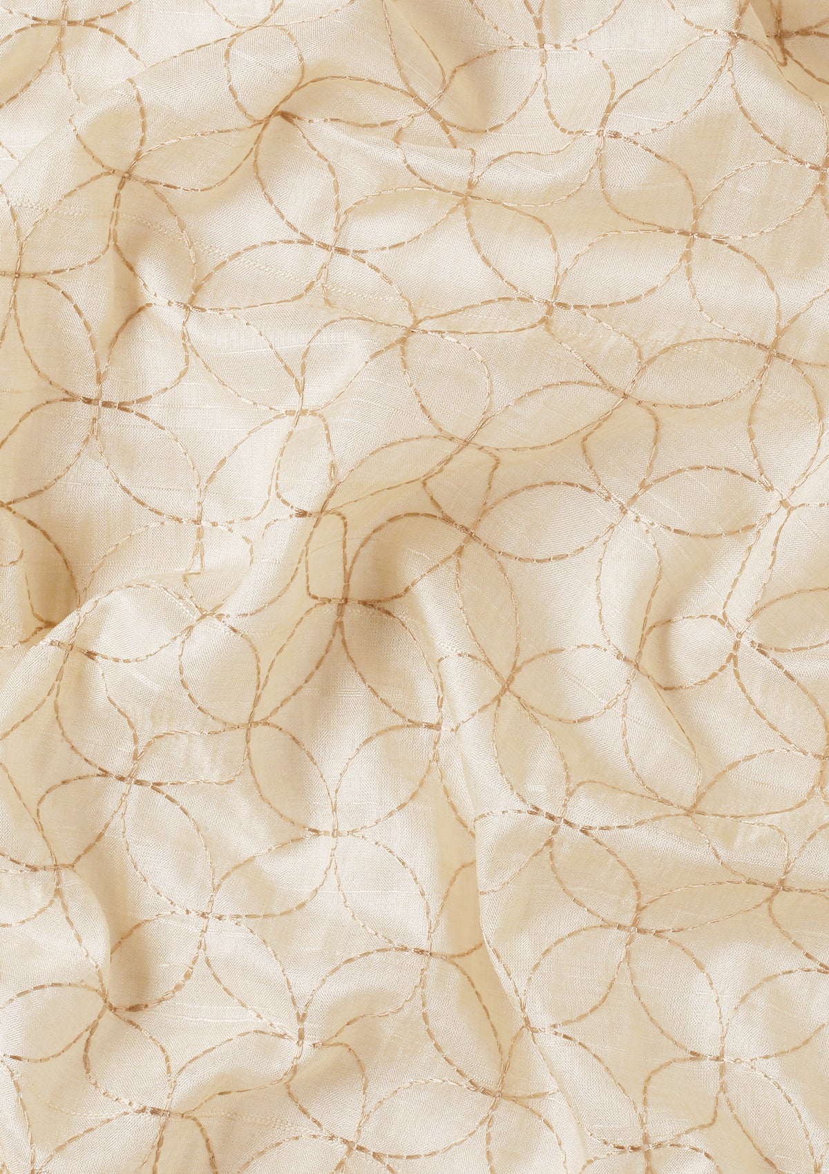 Cream Fancy Embroidery Tussar Saree - Taashi