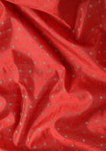 Red Traditional Zari Butta Woven Tussar Saree - Taashi