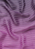 Purple Ombre Striped Chiffon Saree - Taashi