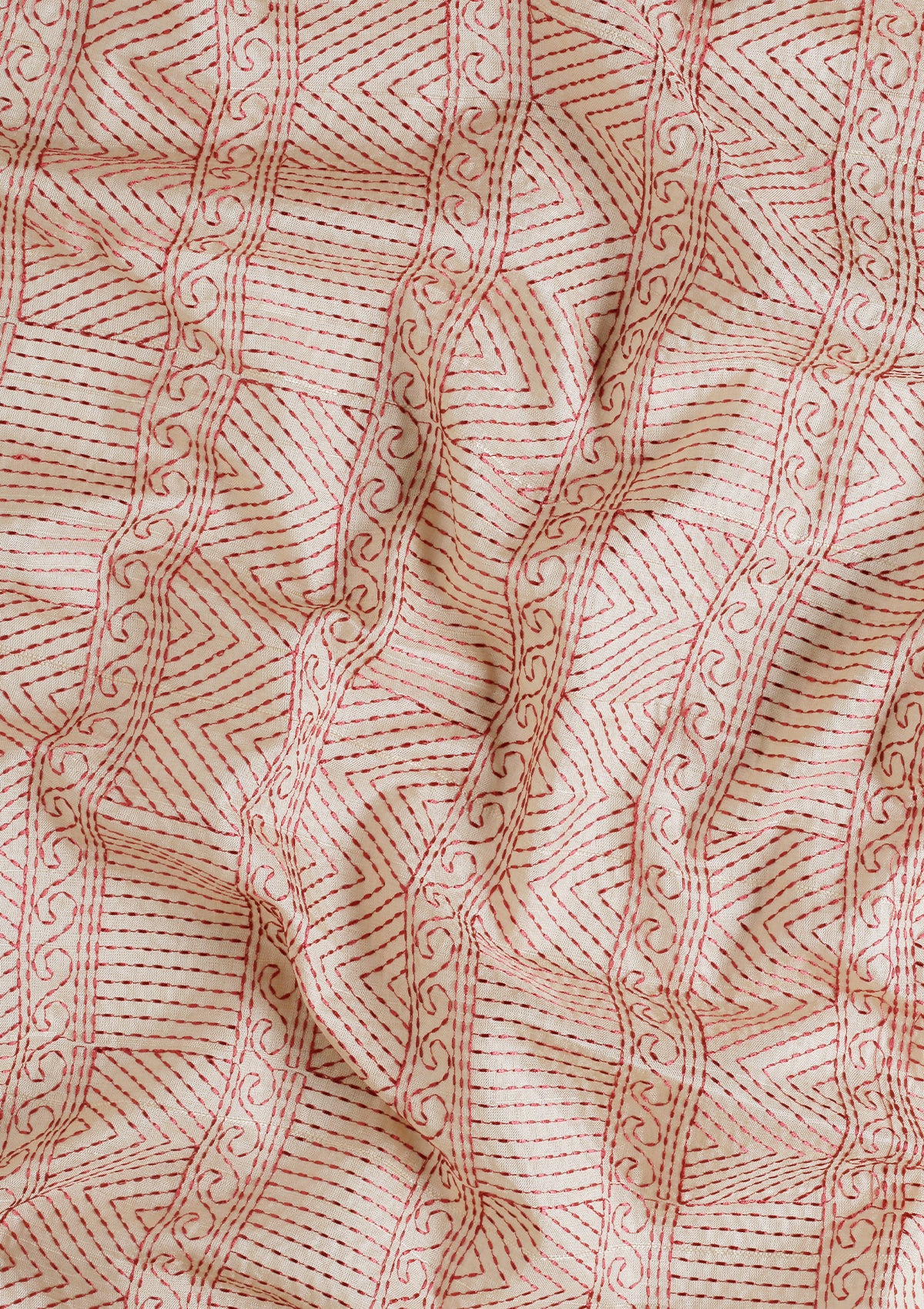 Cream Fancy Embroidery Tussar Saree - Taashi