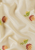 Cream Fancy Embroidery Tussar Saree - Taashi