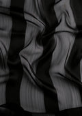 Black Striped Chiffon Saree - Taashi