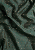 Dark Green Traditional Zari Butta Woven Tussar Saree - Taashi