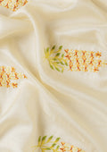 Cream Fancy Embroidery Tussar Saree - Taashi