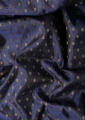 Dark Blue Traditional Zari Butta Woven Tussar Saree - Taashi